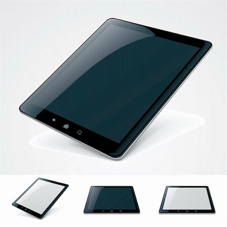 simsearch:400-08097289,k - Detailed tablet pc in different projections Stock Photo - Budget Royalty-Free & Subscription, Code: 400-06425802