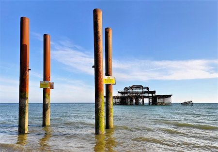 england brighton not people not london not scotland not wales not northern ireland not ireland - The West Pier in Brighton & Hove, England, UK Stock Photo - Budget Royalty-Free & Subscription, Code: 400-06425889