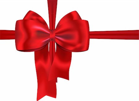 simsearch:400-06199913,k - Red gift ribbon with luxurious bow isolated on white background. Vector illustration Stock Photo - Budget Royalty-Free & Subscription, Code: 400-06425928