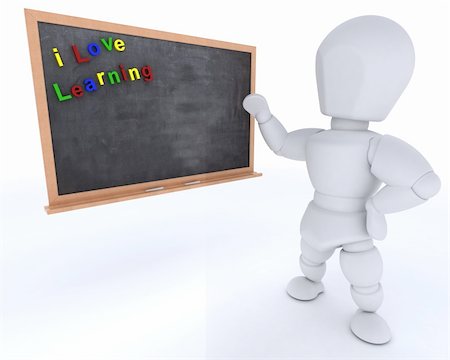 simsearch:400-06178203,k - 3D render of a man with school chalk board back to school Stock Photo - Budget Royalty-Free & Subscription, Code: 400-06426080