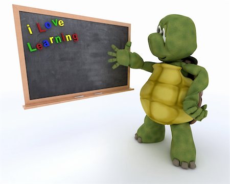 simsearch:400-06178203,k - 3D render of a tortoise with school chalk board Stock Photo - Budget Royalty-Free & Subscription, Code: 400-06426094
