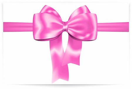simsearch:400-06199913,k - Beautiful pink bow with ribbon. Gift card. Vector illustration Stock Photo - Budget Royalty-Free & Subscription, Code: 400-06426118