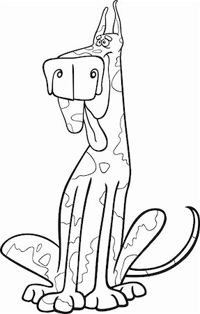 simsearch:400-06520988,k - Bande dessinée Illustration de chien drôle Arlequin tacheté pur-sang pour Coloring Book Photographie de stock - Aubaine LD & Abonnement, Code: 400-06426358