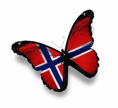 Norwegian flag butterfly, isolated on white Stock Photo - Budget Royalty-Free & Subscription, Code: 400-06426424