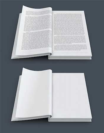 simsearch:400-04173363,k - open spread of books with text and blank white pages 3d-illustration Stock Photo - Budget Royalty-Free & Subscription, Code: 400-06426456