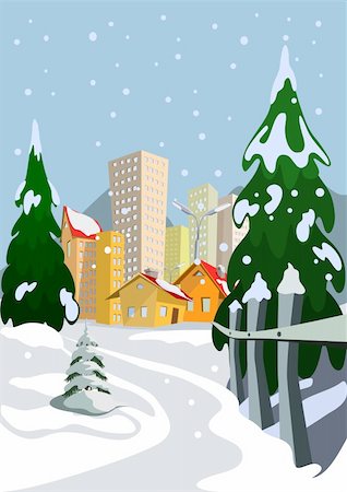 simsearch:862-07495812,k - Colorful winter vector city, Vector art Stock Photo - Budget Royalty-Free & Subscription, Code: 400-06426474