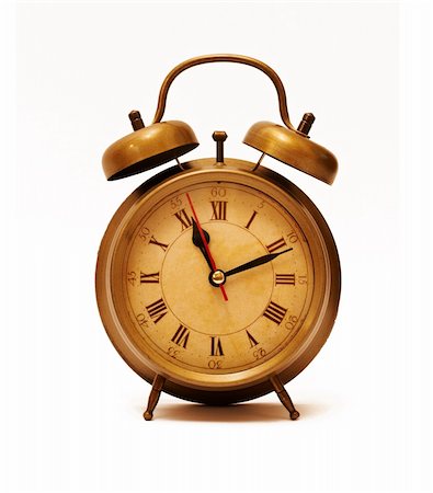 Vintage Alarm Clock isolated on white Foto de stock - Super Valor sin royalties y Suscripción, Código: 400-06426906