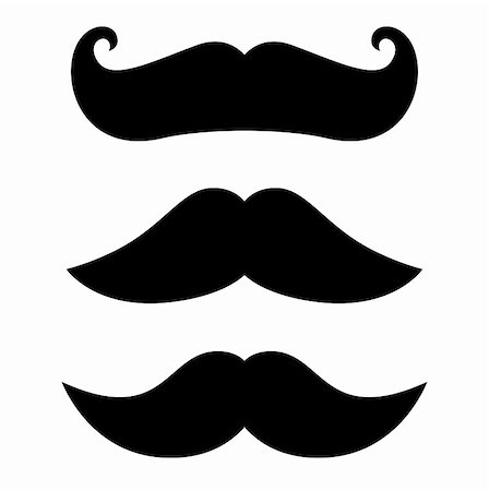 senior dark background - Gantleman curly Mustache set. Vector Illustration Stock Photo - Budget Royalty-Free & Subscription, Code: 400-06426918