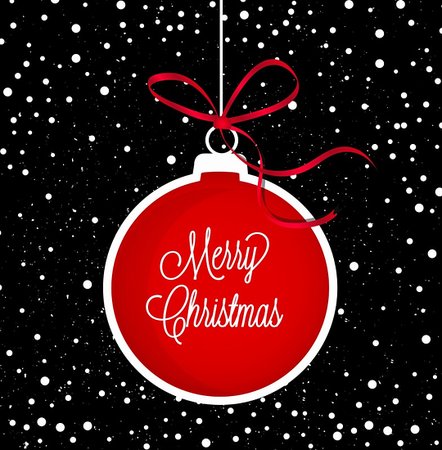 Christmas black and white background with red Christmas ball Stock Photo - Budget Royalty-Free & Subscription, Code: 400-06426946