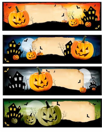 Four Halloween banners Stock Photo - Budget Royalty-Free & Subscription, Code: 400-06426968