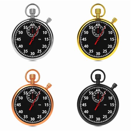simsearch:400-05719770,k - Stopwatch with Black Dial on White Background. Stock Photo - Budget Royalty-Free & Subscription, Code: 400-06427096