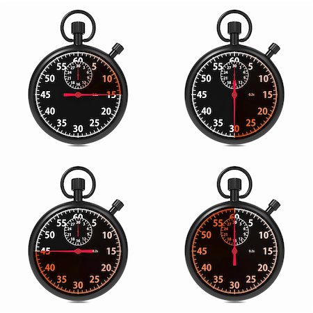simsearch:400-05923990,k - Stopwatch - Red Timers. Set on White Background. Stock Photo - Budget Royalty-Free & Subscription, Code: 400-06427098