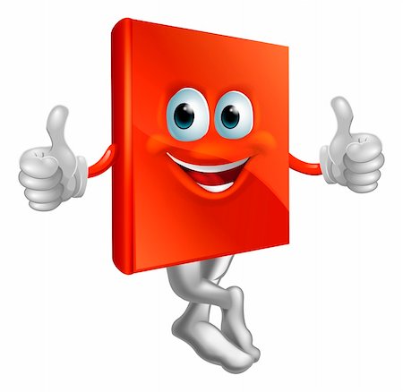 simsearch:400-06791375,k - A cartoon illustration of a red book character giving a thumbs up Stock Photo - Budget Royalty-Free & Subscription, Code: 400-06427175