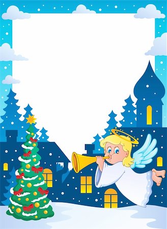 Christmas topic frame 2 - vector illustration. Stock Photo - Budget Royalty-Free & Subscription, Code: 400-06427251