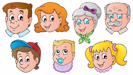 Family faces theme image 1 - vector illustration. Stock Photo - Budget Royalty-Free & Subscription, Code: 400-06427261