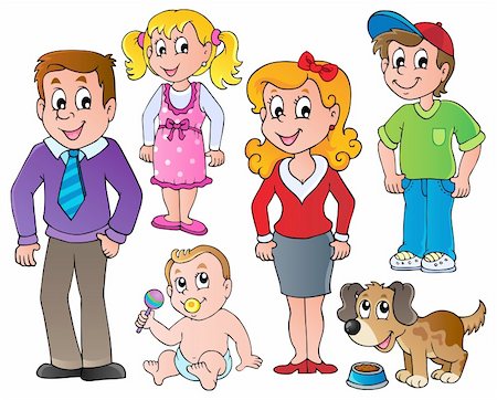 People and family collection 1 - vector illustration. Stock Photo - Budget Royalty-Free & Subscription, Code: 400-06427270