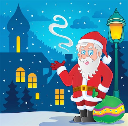 simsearch:400-08259085,k - Santa Claus thematic image 7 - vector illustration. Stock Photo - Budget Royalty-Free & Subscription, Code: 400-06427272