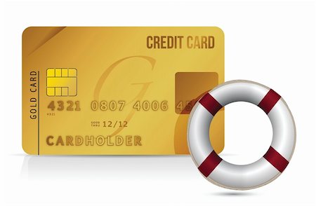 simsearch:400-07308715,k - credit card sos lifesaver illustration design over white background Stock Photo - Budget Royalty-Free & Subscription, Code: 400-06427316