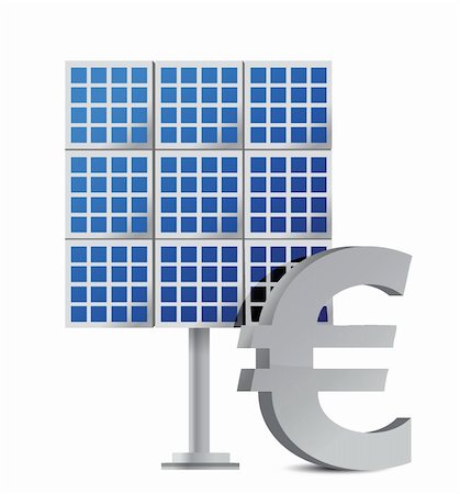 solar panels business - solar panel and euro sign illustration design Stock Photo - Budget Royalty-Free & Subscription, Code: 400-06427368