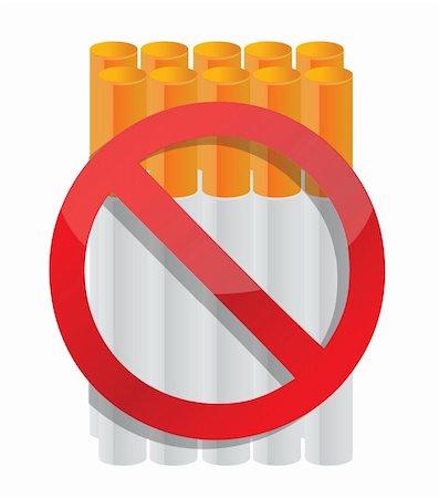 risk of death vector - do not smoke cigarette illustration design over white Stock Photo - Budget Royalty-Free & Subscription, Code: 400-06427460