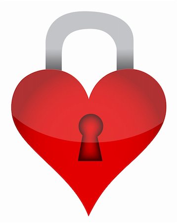 simsearch:400-04900039,k - heart lock illustration design over white background design Stock Photo - Budget Royalty-Free & Subscription, Code: 400-06427635