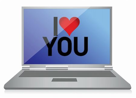 simsearch:400-07265035,k - online dating concept laptop illustration design over white Stock Photo - Budget Royalty-Free & Subscription, Code: 400-06427798