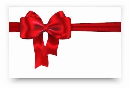 simsearch:400-05699224,k - Red ribbon and bow for festive decorations. Gift card. Vector illustration Foto de stock - Super Valor sin royalties y Suscripción, Código: 400-06427922