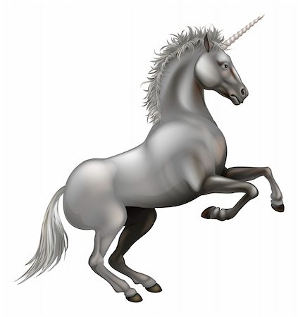 Illustration d'une licorne puissante d'élevage sur ses pattes Photographie de stock - Aubaine LD & Abonnement, Code: 400-06427964