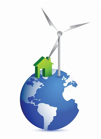simsearch:400-04789714,k - house and windmill globe illustration design over white Stock Photo - Budget Royalty-Free & Subscription, Code: 400-06428145