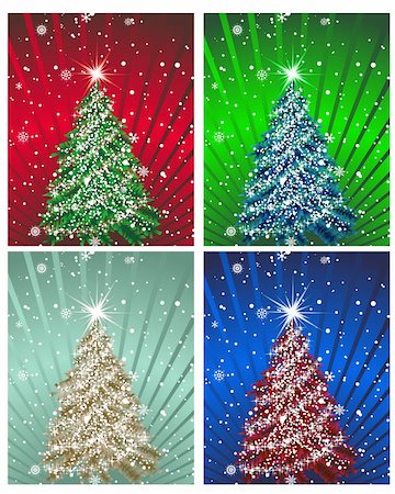 simsearch:400-07718917,k - Set of Christmas card in different color. Fully editable EPS 8 vector illustration. Stock Photo - Budget Royalty-Free & Subscription, Code: 400-06428234