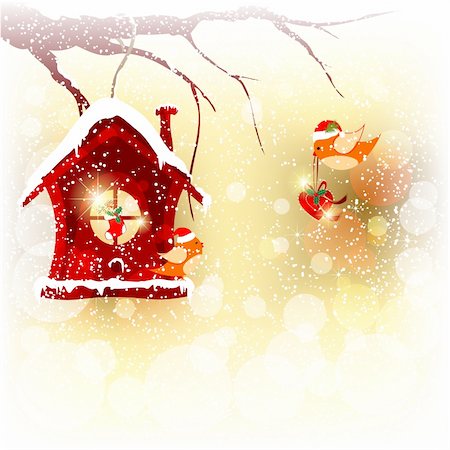 robin christmas - Sparkling Christmas Card Robin Bird Send Greeting Stock Photo - Budget Royalty-Free & Subscription, Code: 400-06428410