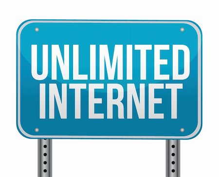unlimited internet sign over a white background illustration design over a white background Stock Photo - Budget Royalty-Free & Subscription, Code: 400-06428694