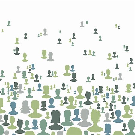 Social network concept background, Many people silhouettes. Vector, EPS8 Foto de stock - Super Valor sin royalties y Suscripción, Código: 400-06428779