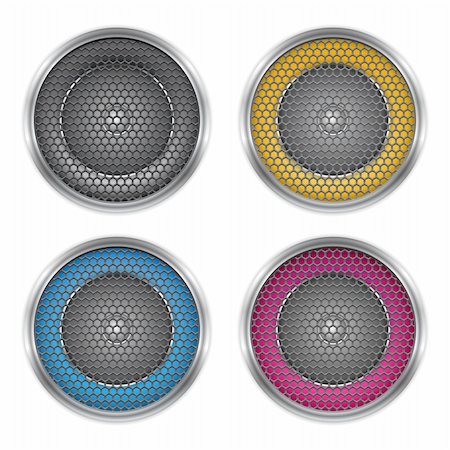 Sound speakers set, vector eps10 illustration Stock Photo - Budget Royalty-Free & Subscription, Code: 400-06428827
