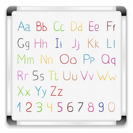 simsearch:400-06460331,k - Hand drawn alphabet on whiteboard, vector eps10 illustration Stock Photo - Budget Royalty-Free & Subscription, Code: 400-06428832