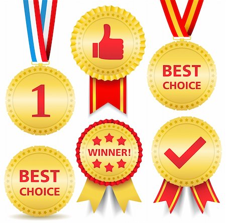 Set of different awards, vector eps10 illustration Stock Photo - Budget Royalty-Free & Subscription, Code: 400-06428898