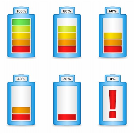 recharging batteries symbol - Résumé des différent niveau de charge de batterie, vector illustration eps10 Photographie de stock - Aubaine LD & Abonnement, Code: 400-06428902