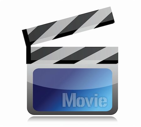 simsearch:400-04265939,k - movie clapper illustration design over a white background Stock Photo - Budget Royalty-Free & Subscription, Code: 400-06429022