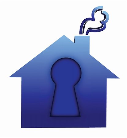 simsearch:400-04531638,k - lock house illustration design over a white background Fotografie stock - Microstock e Abbonamento, Codice: 400-06429034