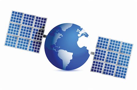 solar panels business - globe satellite illustration design over a white background Stock Photo - Budget Royalty-Free & Subscription, Code: 400-06429052