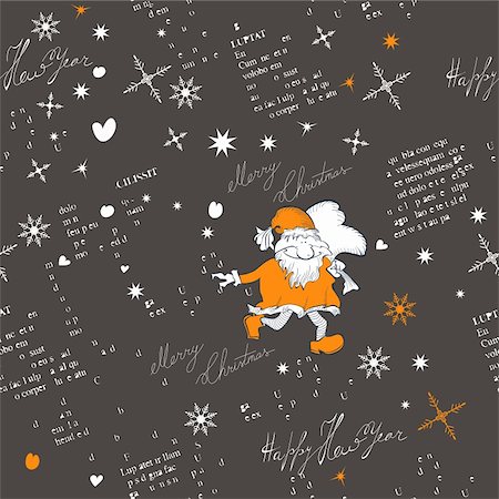 sky to paint cartoon - Stylized christmas seamless pattern Stock Photo - Budget Royalty-Free & Subscription, Code: 400-06429391