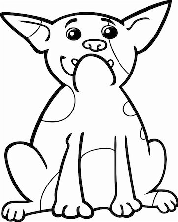 sitting colouring cartoon - Cartoon Illustration of Funny Purebred French Bulldog Dog for Coloring Book Stock Photo - Budget Royalty-Free & Subscription, Code: 400-06429547