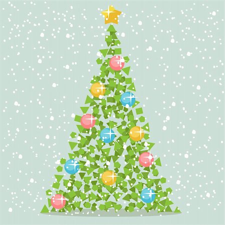 Abstract christmas paper tree consisting of small pieces. Fotografie stock - Microstock e Abbonamento, Codice: 400-06429652