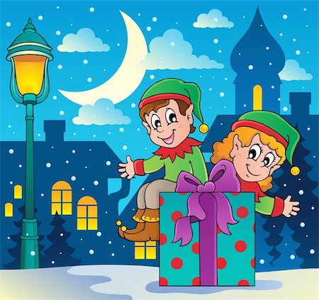 simsearch:400-08259089,k - Christmas elf theme 4 - vector illustration. Stock Photo - Budget Royalty-Free & Subscription, Code: 400-06429721