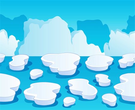 Horizontally seamless sea ice 1 - vector illustration. Stock Photo - Budget Royalty-Free & Subscription, Code: 400-06429741