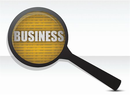 simsearch:400-07091188,k - business under a magnify glass illustration design over white Stock Photo - Budget Royalty-Free & Subscription, Code: 400-06429840