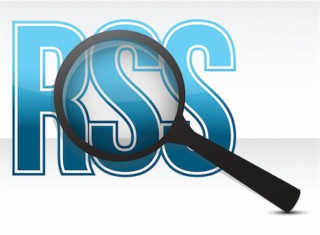 rss magnify glass illustration design over a white background Stock Photo - Budget Royalty-Free & Subscription, Code: 400-06429881
