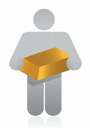 icon holding gold illustration design over white Stock Photo - Budget Royalty-Free & Subscription, Code: 400-06429981
