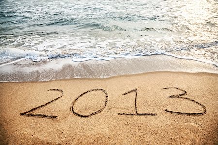 2013 year on the sand beach near the ocean Stock Photo - Budget Royalty-Free & Subscription, Code: 400-06420025