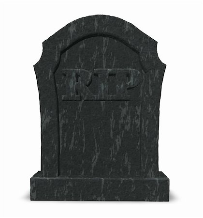 simsearch:400-06366826,k - gravestone with the letters rip on white background - 3d illustration Stock Photo - Budget Royalty-Free & Subscription, Code: 400-06420572